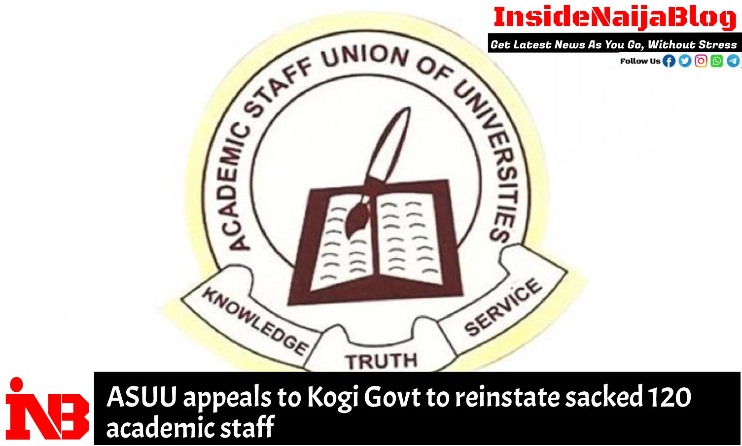 ASUU appeals to Kogi Govt to reinstate sacked 120 academic staff