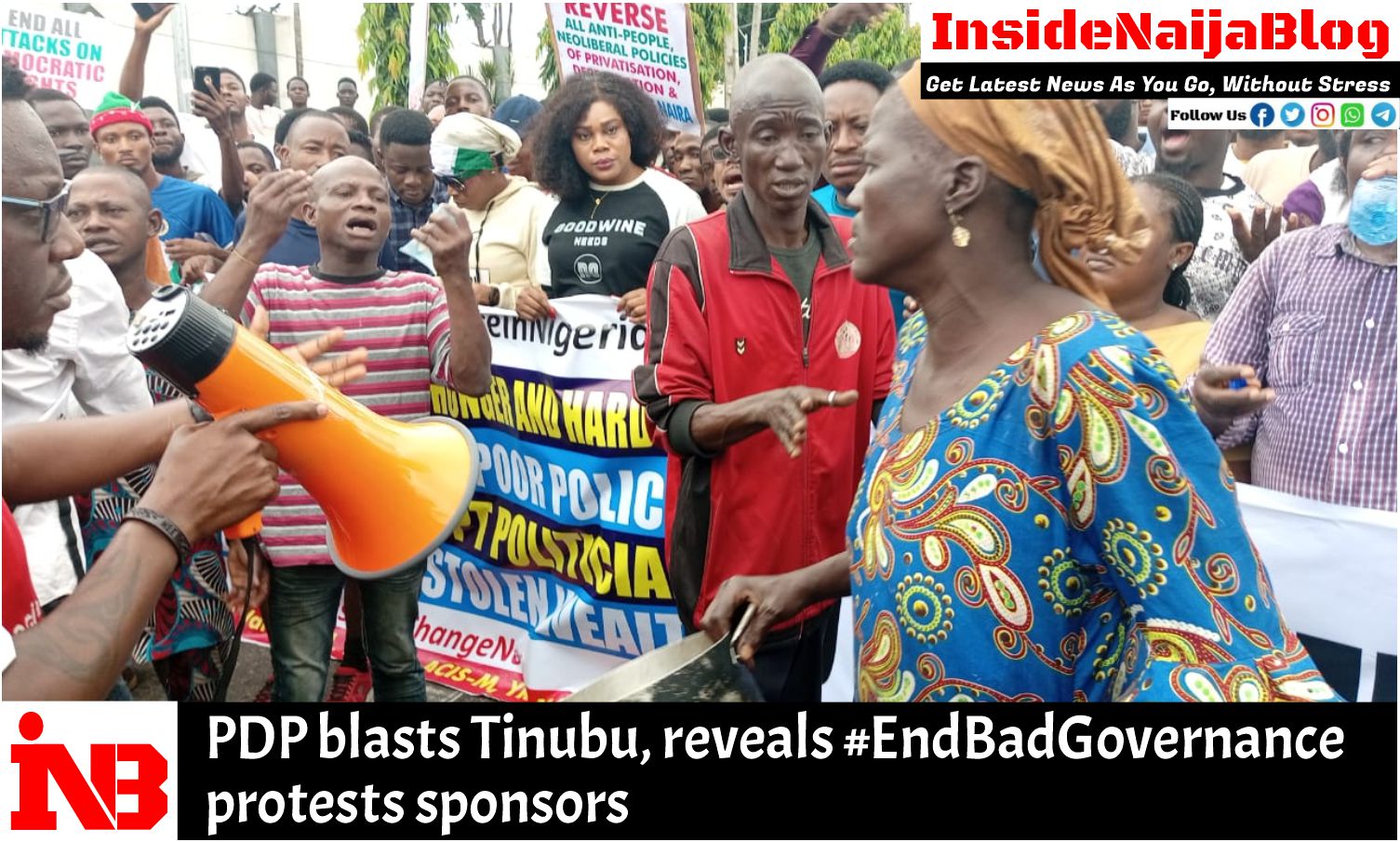 PDP blasts Tinubu, reveals #EndBadGovernance protests sponsors