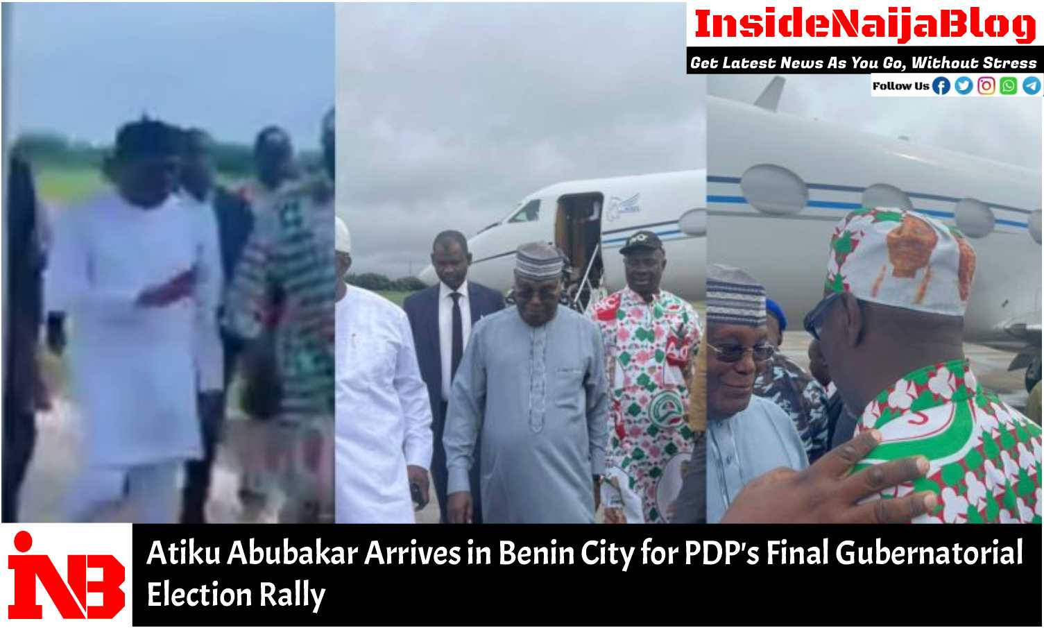 Atiku Abubakar Arrives in Benin City for PDP’s Final Gubernatorial Election Rally