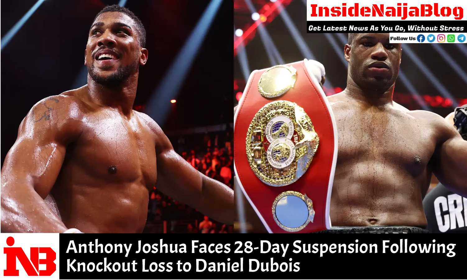 Anthony Joshua Faces 28-Day Suspension Following Knockout Loss to Daniel Dubois