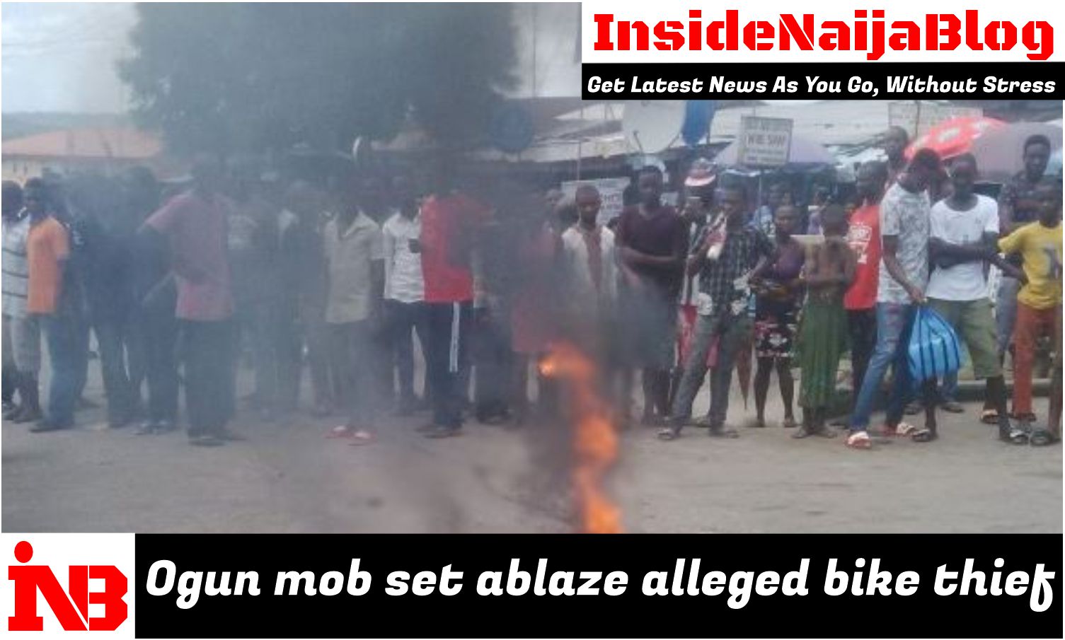Ogun mob set ablaze alleged bike thief