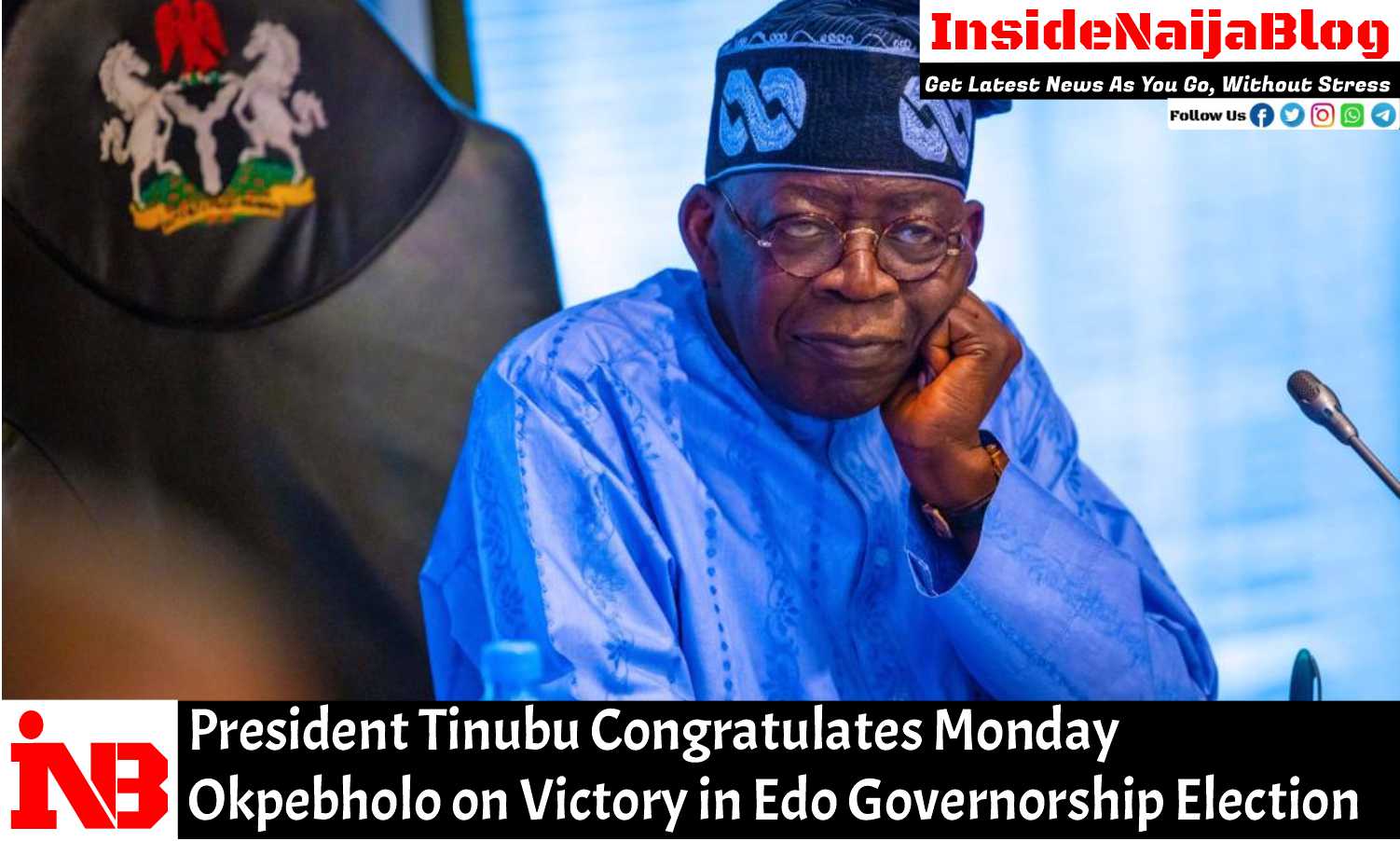 President Tinubu Congratulates Monday Okpebholo on Victory in Edo Governorship Election