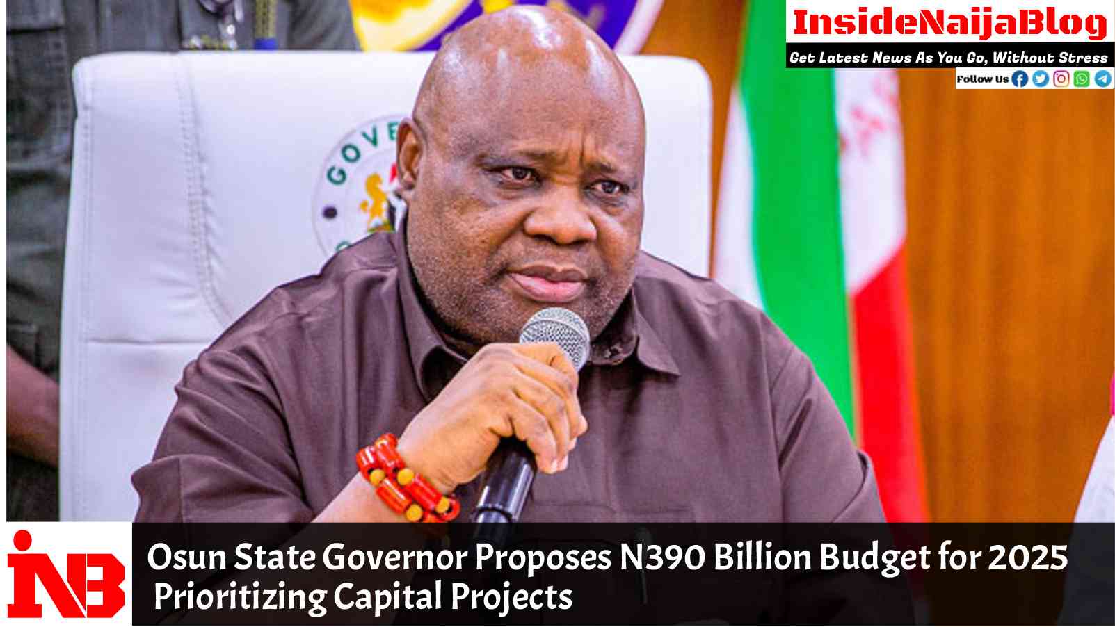 Osun State Governor Proposes N390 Billion Budget for 2025, Prioritizing Capital Projects