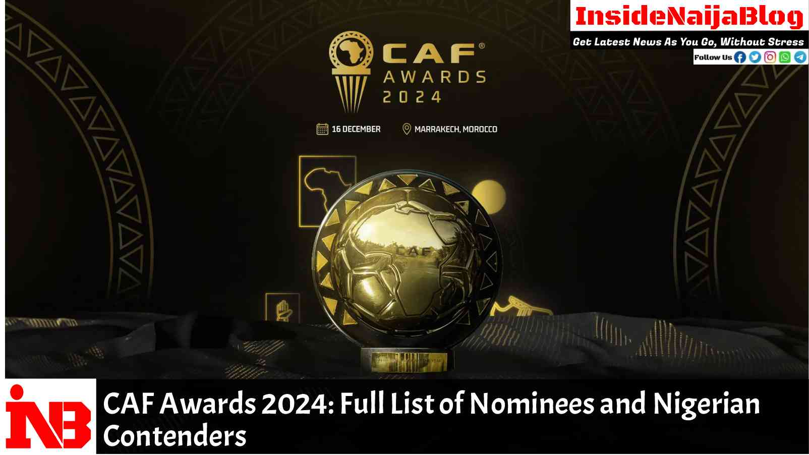 CAF Awards 2024: Full List of Nominees and Nigerian Contenders
