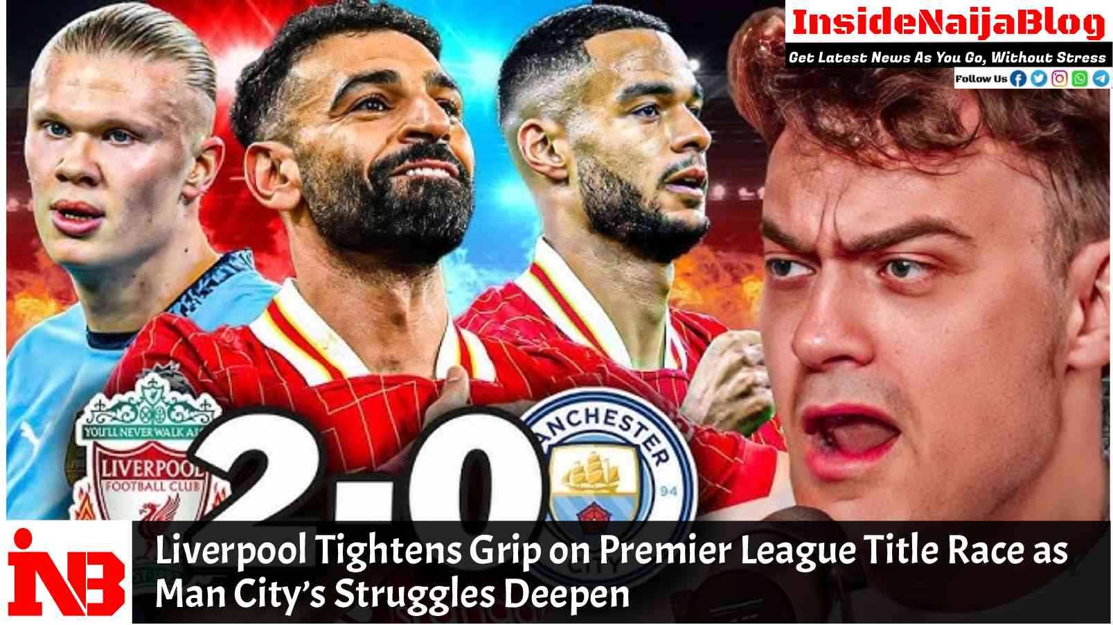 Liverpool Tightens Grip on Premier League Title Race as Man City’s Struggles Deepen