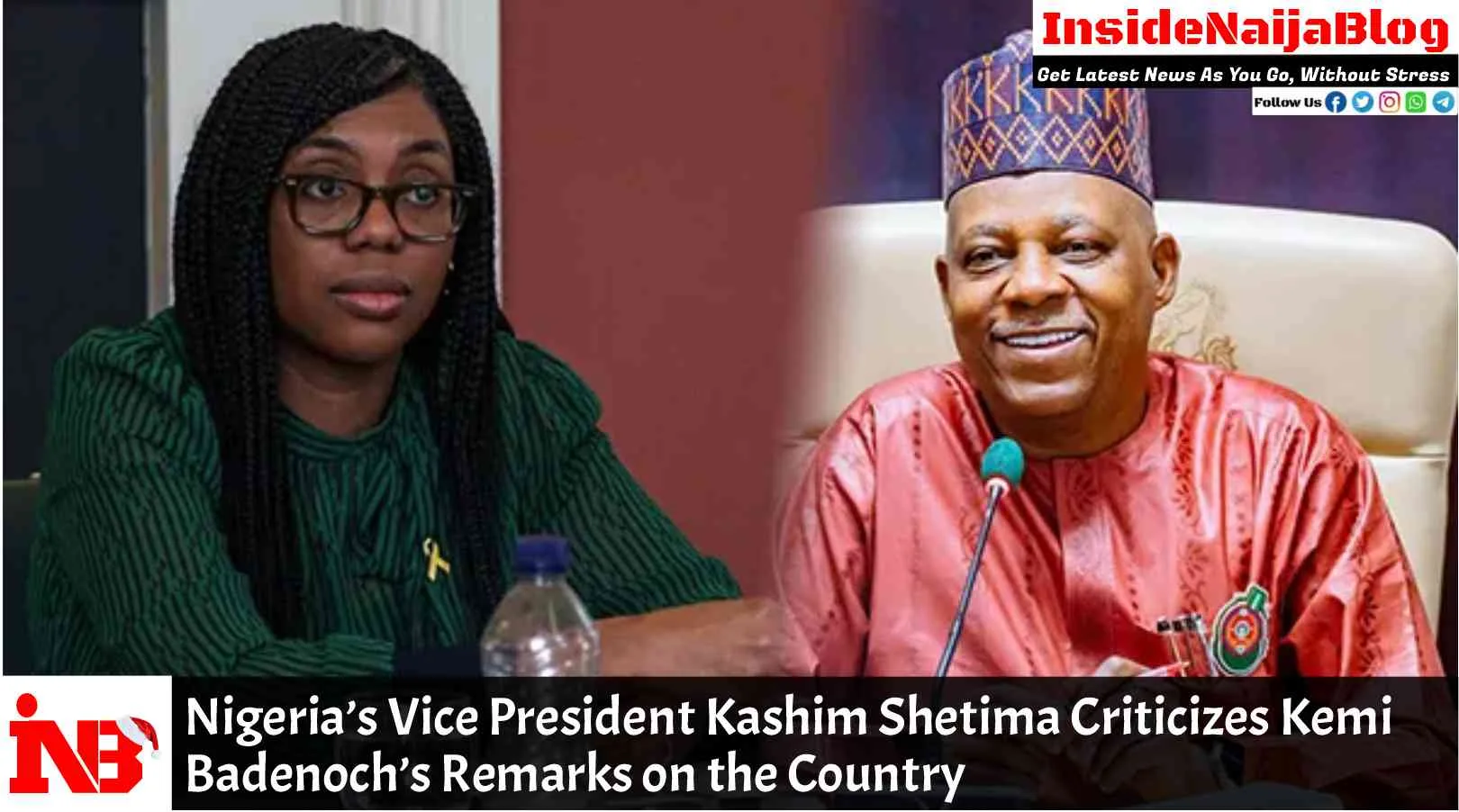 Nigeria’s Vice President Kashim Shetima Criticizes Kemi Badenoch’s Remarks on the Country