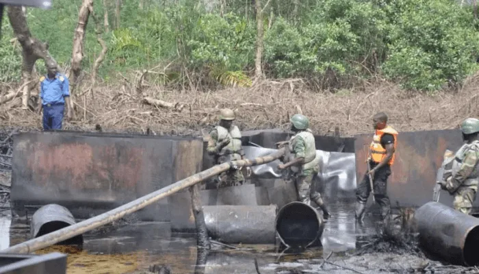 Nigerian Army Cracks Down on Oil Theft, Dismantles Refineries in Niger Delta